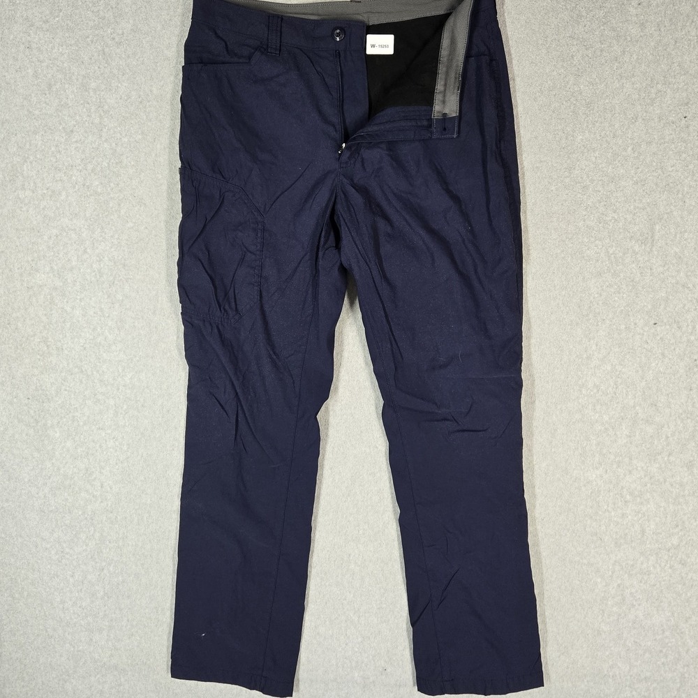 Eddie Bauer Men Pants 32X32 Navy Fleece Lined Tech Nylon Cargo Pocket 30" Inseam